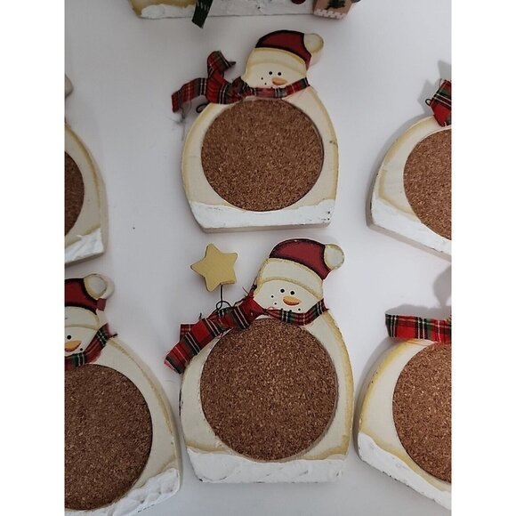 Snowman Family Drink Coaster Set of 6 With Wood Box Holder - Picture 4 of 8